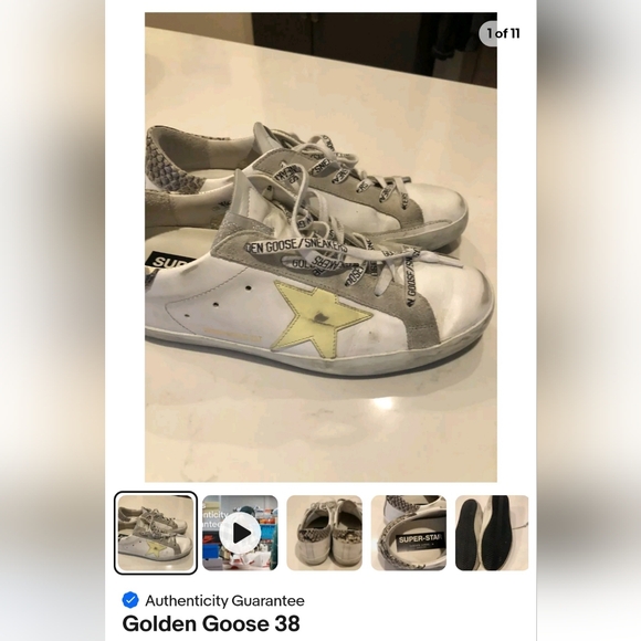 Women's Golden Goose Superstars Sneakers Size 38 7.5-8 Private Edit Python Heel - Picture 8 of 8